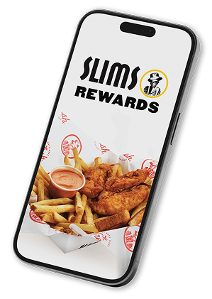 Slim Chickens app showing Slims Rewards